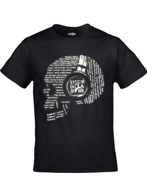 Orijin Tekstil System Of A Down - Kurukafa Müzik Unisex Baskılı Siyah Tshirt