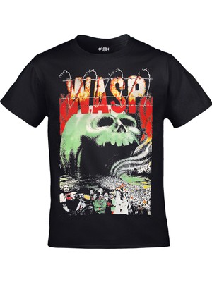 Orijin Tekstil W.a.s.p. - The Headless Children Wasp Unisex Baskılı Siyah Tshirt