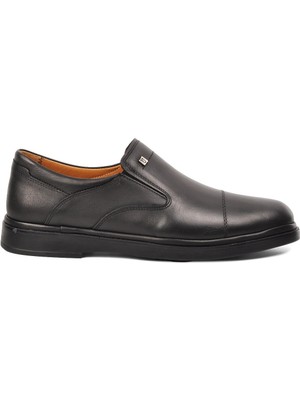 Umaro 326 Siyah Hakiki Deri Erkek Günlük Ayakkabı