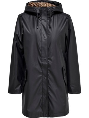 Only Kadın Leo Kapüşonlu Yağmurluk Ceket-Siyah 15264846 S - Siyah