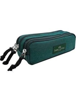 Faber-Castell King 2 Serisi Üç Gözlü Kalemlik Kırçıllı Yeşil