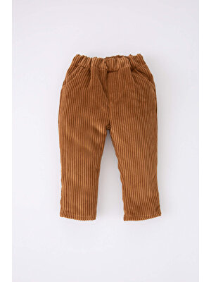 DeFacto Erkek Bebek Regular Fit Baskılı Sweatshirt Kadife Pantolon Takım Y9098A222AU