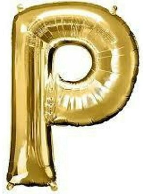 Bal10 Dünyası 16" Inç 40 cm Folyo Balon Gold Renk '' P '' Harfi
