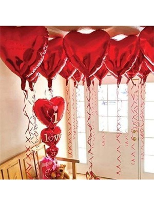 Bal10 Dünyası 11 Parça Sevgililer Günü Kırmızı Kalp Balon, Folyo I Love You Seti 14 Şubat Süslemesi Sevgililer Günü