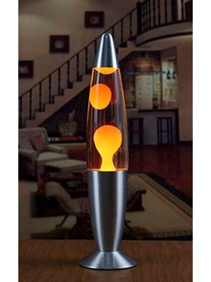 Home Dekor Hediye Dekorati Ev Hediyesi Lav Lambası Turuncu Büyük Boy 41 cm Gece Lambası Lava Lamp Turuncu