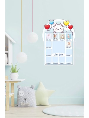 Neşeli Günlerim Erkek Bebek 12 Aylık Hatıra Panosu