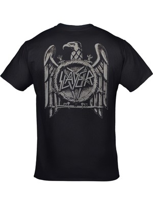 Orijin Tekstil Slayer Eagle Unisex Ön Arka Baskılı Siyah Tshirt