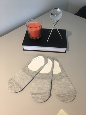 Ays Socks Boutique 3'lü Gri Erkek Babet Çorap