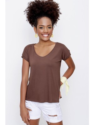 Tena Moda Erkek Lacivert Melanj Bisiklet Yaka K Fashion Baskı Tişört