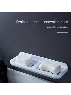 Xinh Çift Izgara Çekmece Tasarım Duvara Monte Sabunluk Çift Drenaj Sabun Kutusu Banyo Duş Sabunluk Tepsi Depolama Raf Raf | Sabunluklar (Yurt Dışından)