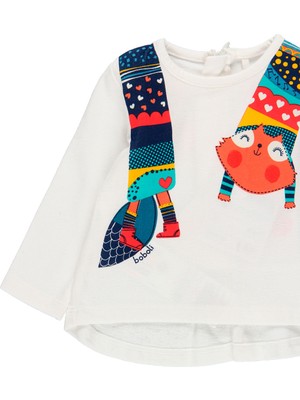 Boboli Kız Bebek Sweatshirt Pantolon Set Beyaz