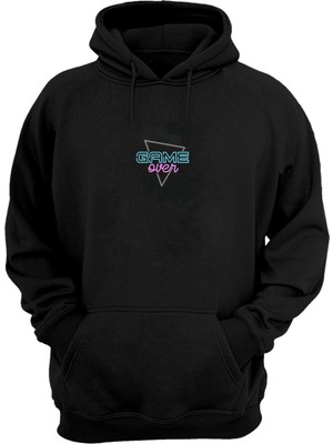 The Wert  Game Over Baskılı Siyah Sweatshirt