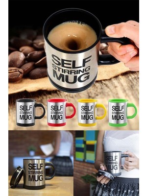 Hediye Biziz Self Stirring Mug - Kendi Kendini Karıştıran Mikser Kupa Termos Bardak