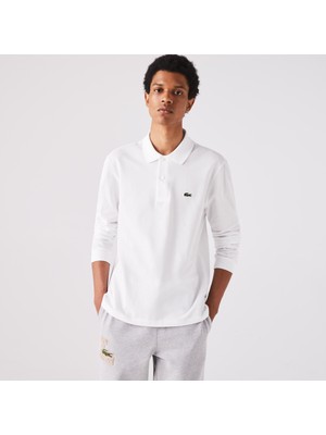 Lacoste Erkek Classic Fit Uzun Kollu Beyaz Polo