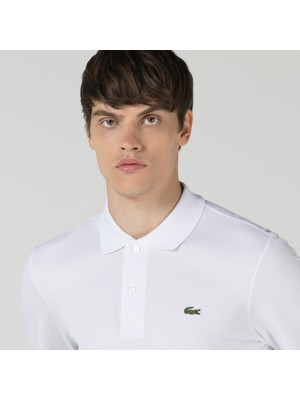 Lacoste Erkek Classic Fit Uzun Kollu Beyaz Polo