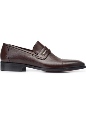 Nevzat Onay Kahverengi Klasik Loafer Kösele Erkek Ayakkabı -11830-