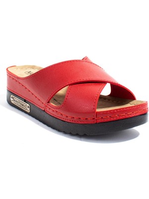 Dagoster DZA37-3029 Kırmızı Günlük Ortopedik Kadın Terlik