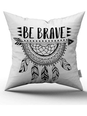 Cango Home Çift Taraflı Beyaz Siyah Tüylü Bohem Tarz Dijital Baskı Kırlent Yastık Kılıfı - CGH411-CT