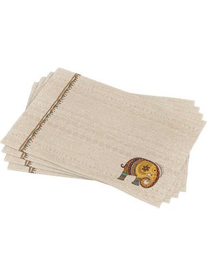 Cango Home Krem Etnik Fil Desenli Dijital Baskı Amerikan Servisi 4lü Set CGH1254-AS