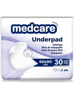 Medcare Hasta Altı Serme Yatak Koruyucu Ultra 60CM x 90CM 30'lu 6 Paket (180 Adet)