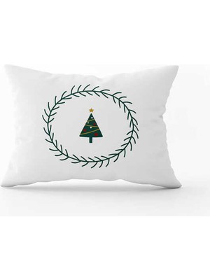Cango Home Yeşil Kırmızı Yılbaşı Temalı Dijital Baskılı Kırlent Kılıfı CGH906-3550 Çift Tarafı Baskılı