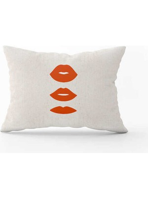 Cango Home Krem Kırmızı Modern Sevgililer Günü Temalı Dijital Baskılı Kırlent Kılıfı CGH963-3550 Çift Tarafı Baskılı