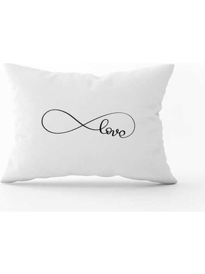 Cango Home Beyaz Siyah Modern Sevgililer Günü Temalı Dijital Baskılı Kırlent Kılıfı CGH988-3550 Çift Tarafı Baskılı