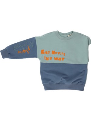 Panço Erkek Bebek Blok Detaylı Yazılı Sweatshirt