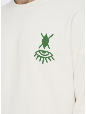 Only & Sons Bisiklet Yaka Açik Gri Erkek Sweatshirt 22023126_ONSTOBY Rlx Symbol Print C