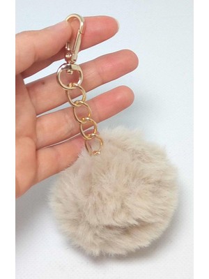 Angel Çanta Aksesuar Bej Renk Ponpon