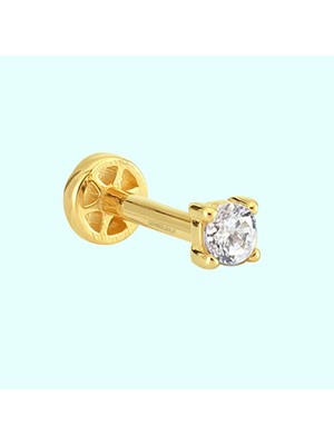 Sembol Gold Altın Tektaş Tragus Piercing 14 Ayar