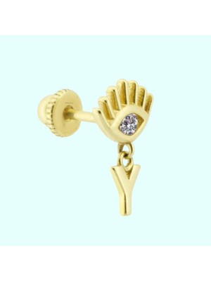 Sembol Gold Altın Sallantılı Harf Piercing Harfler Mevcut