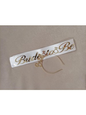 Newin Style Altın / Gold Renk Bride To Be Kuşak ve Taç Seti