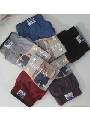 Berrak 1099 Düğmeli Erkek Boxer Penye 3'lü