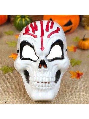 Pandoli Cadılar Bayramı Kafası Kanlı Iskelet Maskesi Halloween Kurukafa Maskesi