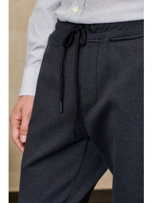 ALTINYILDIZ CLASSICS Erkek Lacivert Slim Fit Dar Kesim Beli Bağlamalı Esnek Pantolon
