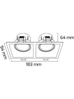 Ledhouse 2x8 W Ikili Kare Smd LED Sıva Altı Spot Lamba Tavan Armatür ( Beyaz Kasa - 6500K Beyaz Işık )