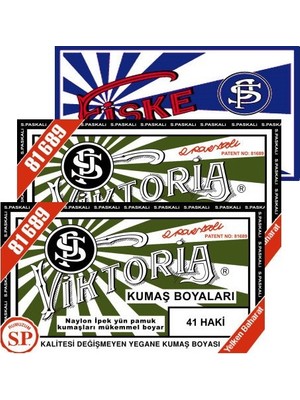 Viktoria Kumaş Boyası Haki 2 Paket + Fiske Sabitleme 1 Paket