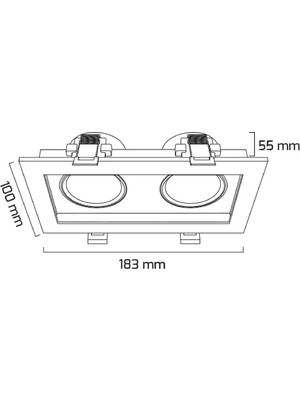 Ledhouse 2x8 W Ikili Kare Smd LED Sıva Altı Spot Lamba Tavan Armatür ( Siyah Kasa - 6500K Beyaz Işık )