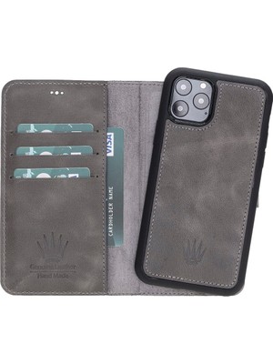 Watchofroyal Magıc Wallet Apple iPhone 11 Pro Gri Cuzdan + Kılıf