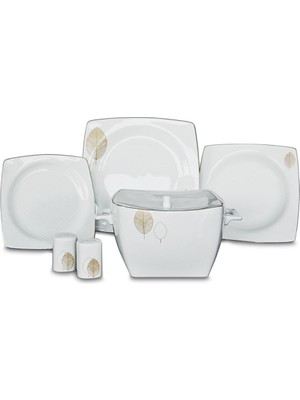 Korkmaz Bone Selection 60 Parça Kare Yemek Takımı A8456