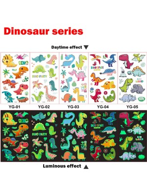 Dez Karanlıkta Parlayan Dinazorlar Çocuklar Için Çıkartmalar Sticker