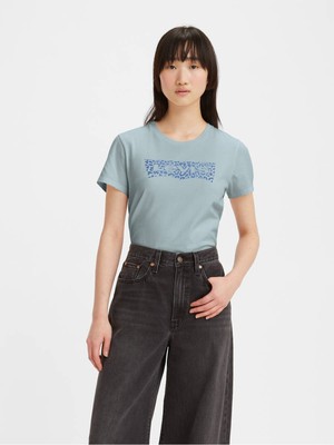 Levi's Kadın Mavi Baskılı T-Shirt - A2086-0183