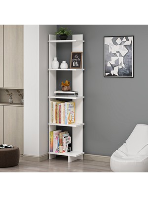 Dekorosso Unika Modern Dekoratif Köşe Kitaplık