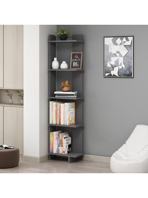 Dekorosso Unika Modern Dekoratif Köşe Kitaplık