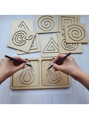 Ankebut Montessori Tablasız El Çizgi Çalışması ve Ince Motor Beceri Geliştirici Oyun