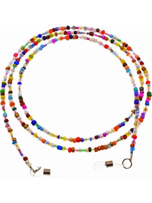 BijuStore Karışık Renk Kadın Boncuk Gözlük Zinciri