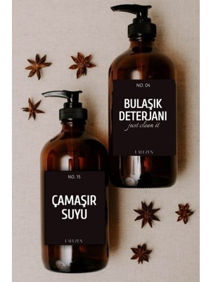 Lalezen Bulaşık Deterjanı Çamaşır Suyu Siyah Etiketli Amber Cam Şişe 500 ml
