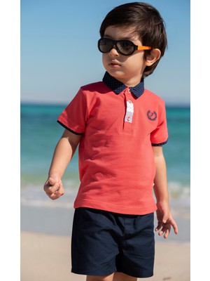 Fiorella Bigobaby Erkek Bebek Polo Yaka Pembe T-Shirt Lacivert Şort 2'li Bebek Takımı 2010