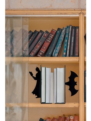 Hobi Demir Sanat Metal Kitap Tutucu Batman Figürlü Kitap Desteği, Dekoratif Kitaplık